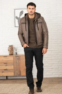 Blouson Homme Serge Pariente Erico Hood Taupe