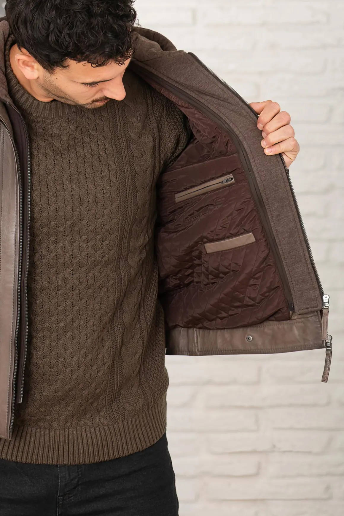 Blouson Homme Serge Pariente Erico Hood Taupe
