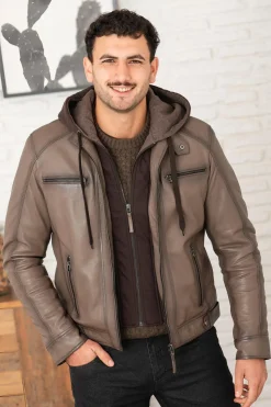 Blouson Homme Serge Pariente Erico Hood Taupe
