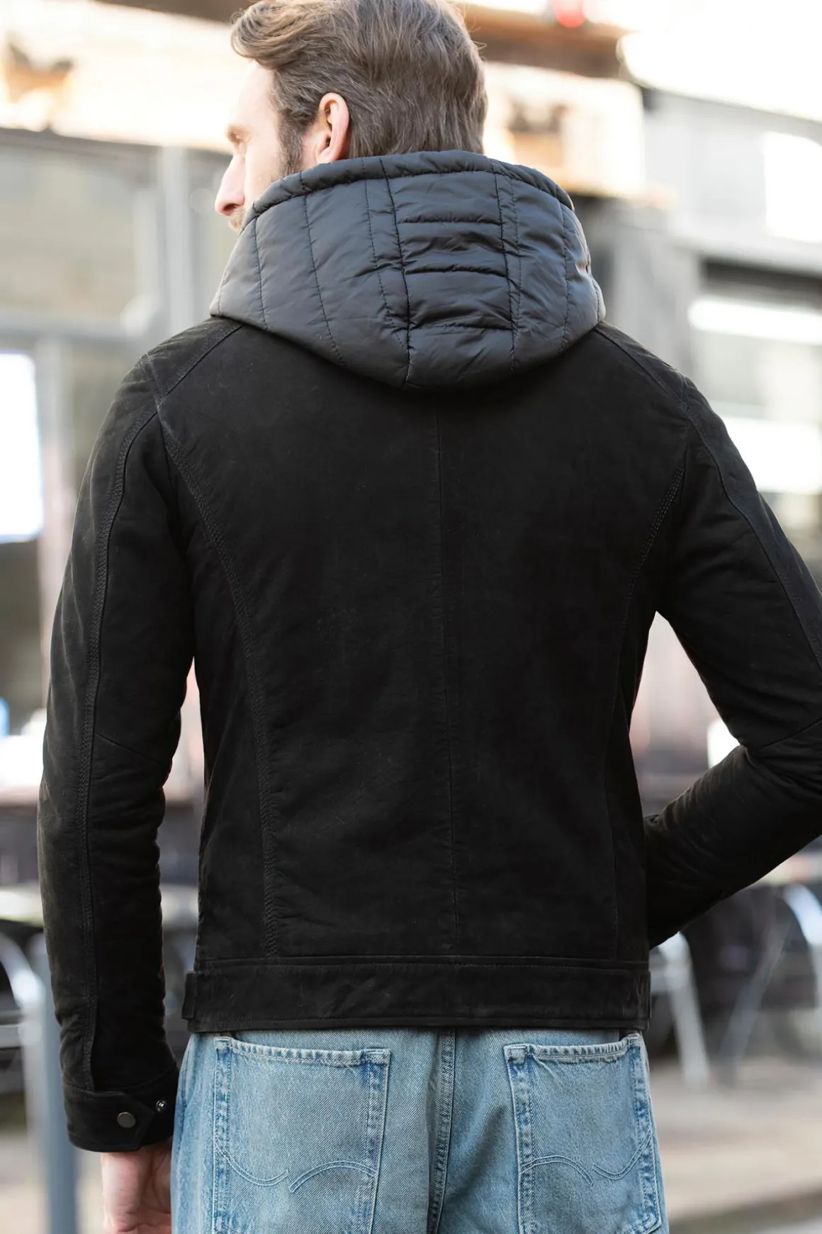 Blouson Homme Serge Pariente Erico Buff Nubuck Black