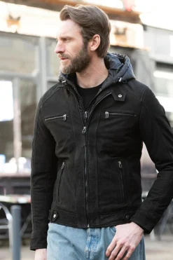 Blouson Homme Serge Pariente Erico Buff Nubuck Black