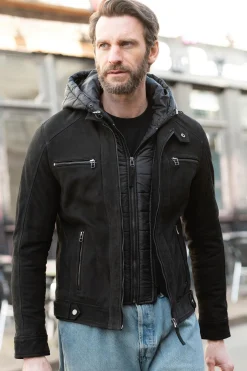 Blouson Homme Serge Pariente Erico Buff Nubuck Black