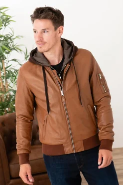 Blouson Homme Serge Pariente Balle Hood Cognac