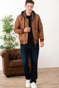 Blouson Homme Serge Pariente Balle Hood Cognac