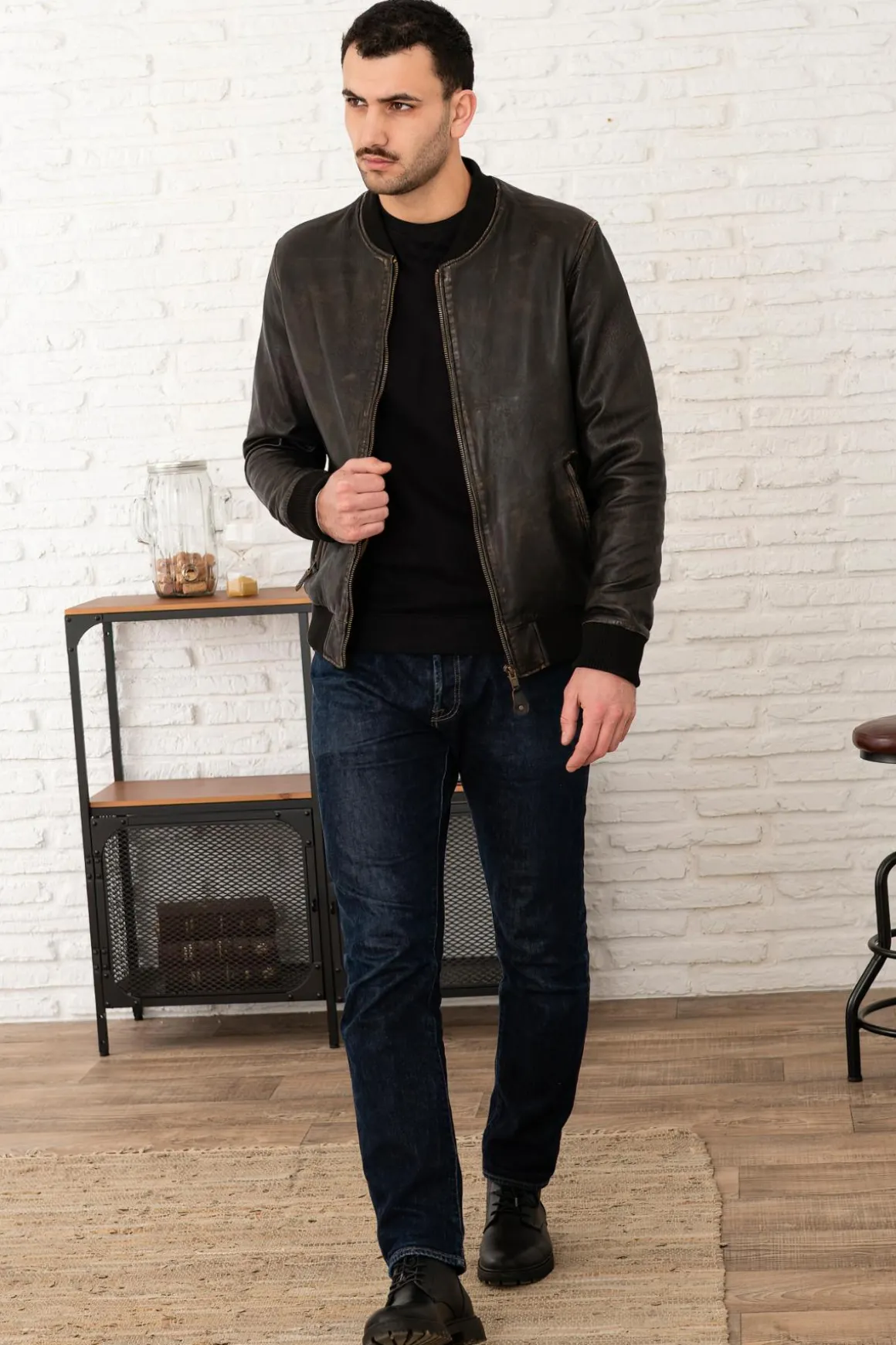 Blouson Homme Serge Pariente Bonbon Beige/Black