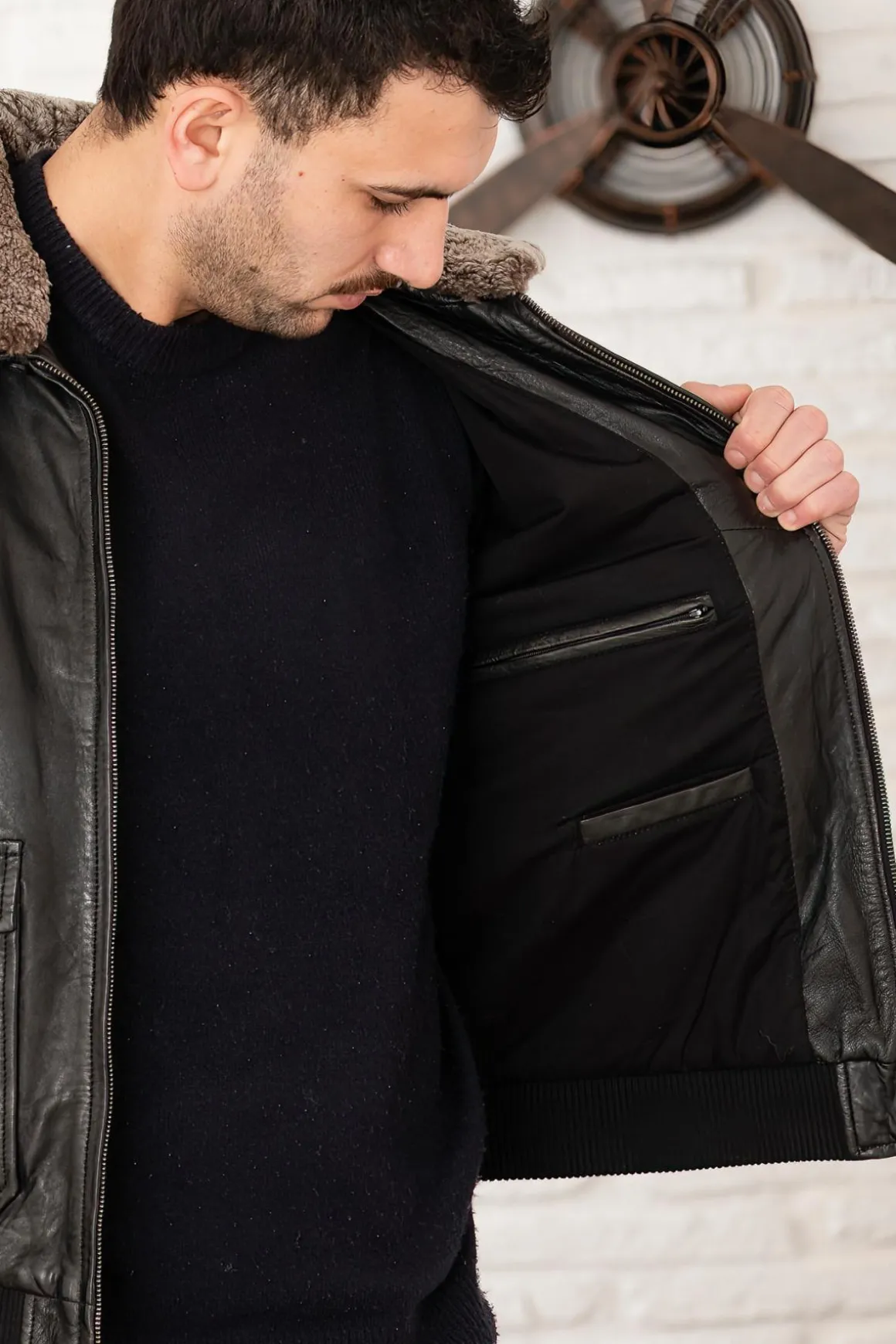 Blouson Homme Serge Pariente Pilot Sp Black
