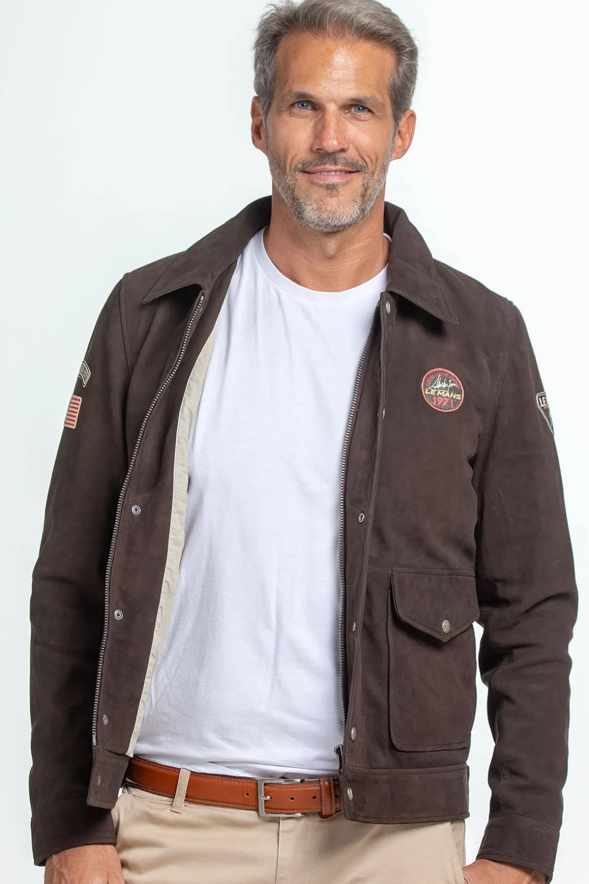Blouson Homme Steve Mcqueen Charlie Sheep Steve Mcqueen Nubuk Marron Zz