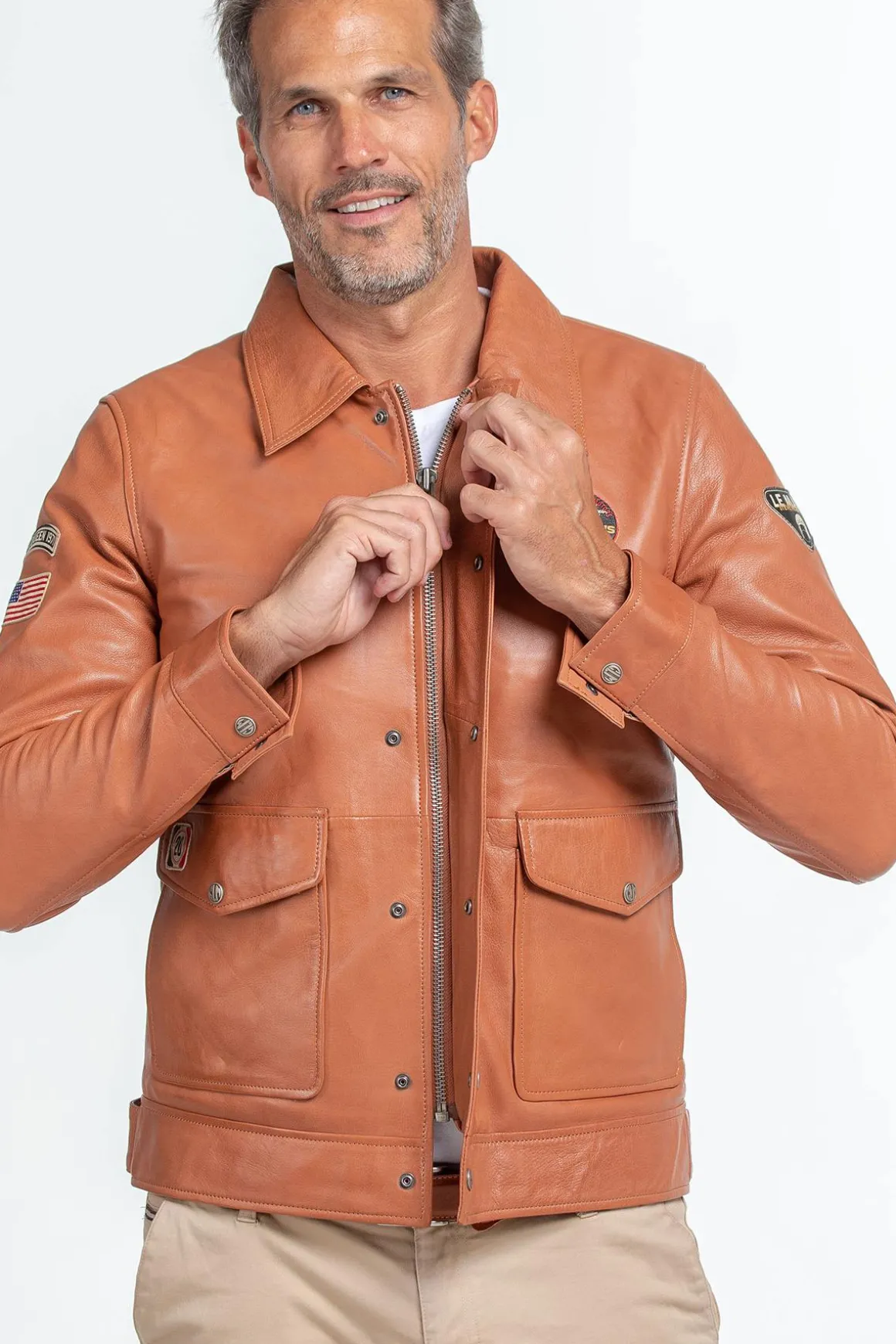 Blouson Homme Steve Mcqueen Charlie Sheep Steve Mcqueen Crown Havane