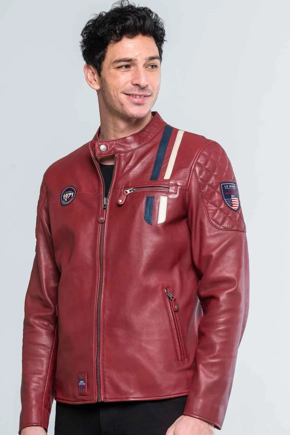 Blouson Homme Steve Mcqueen Lenny3 Dark Red