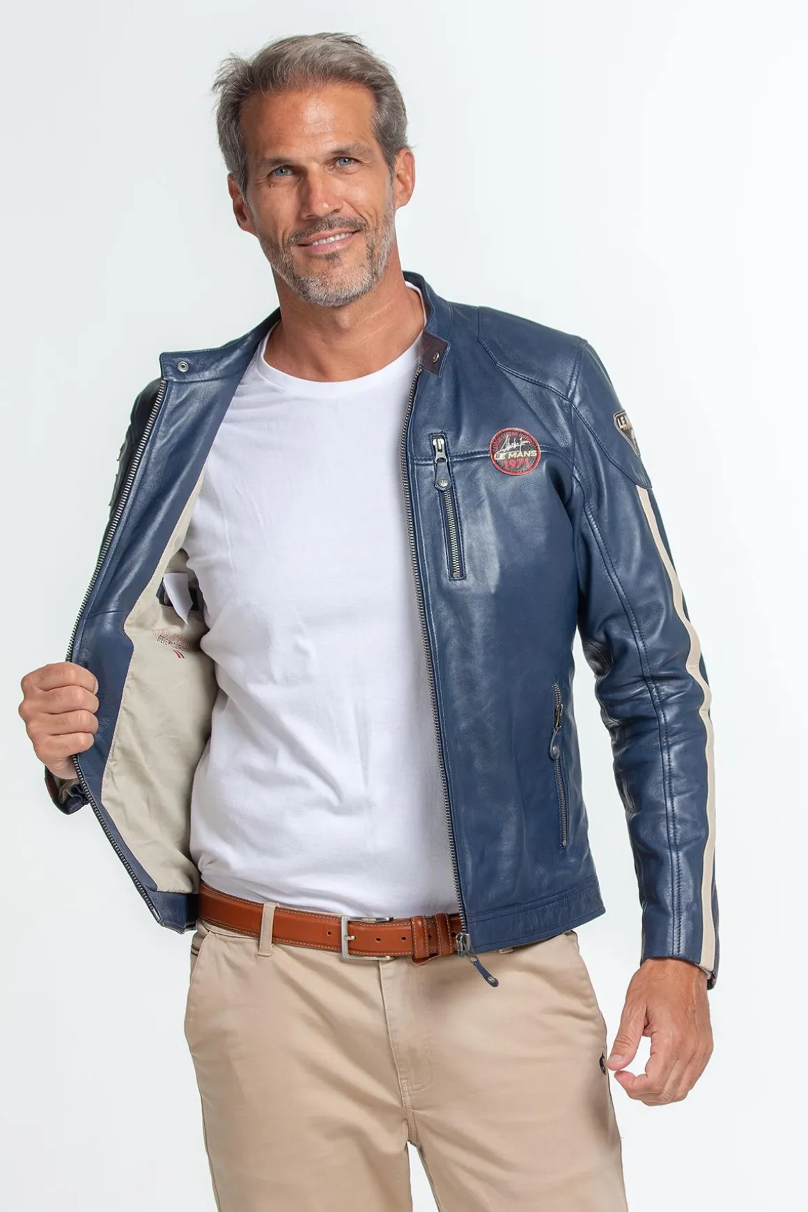Blouson Homme Steve Mcqueen Scott Sheep Steve Mcqueen Bleu