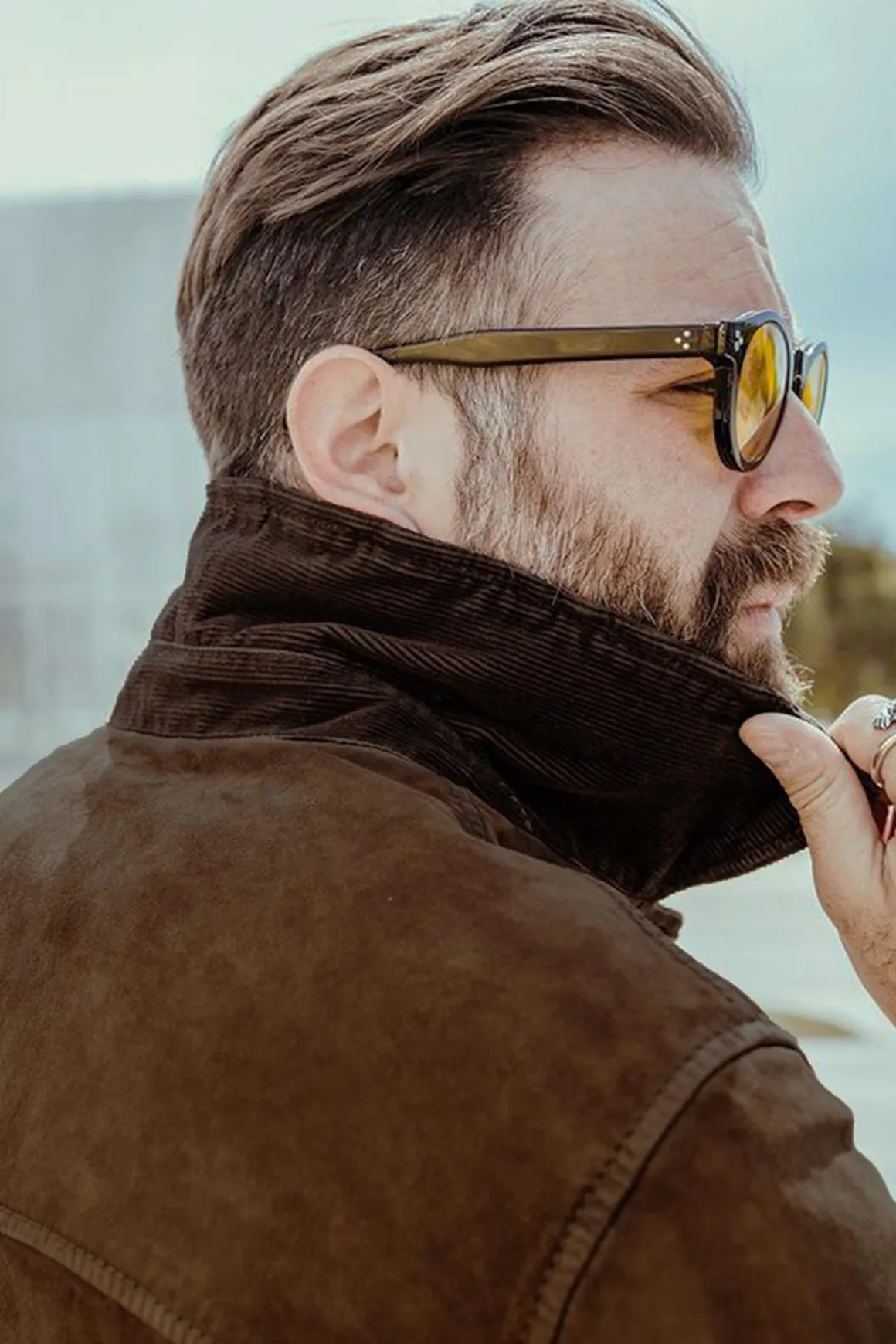 Blouson Homme The Jack Leathers Ottaviano + Tri Seasons Burned Suede Whisky