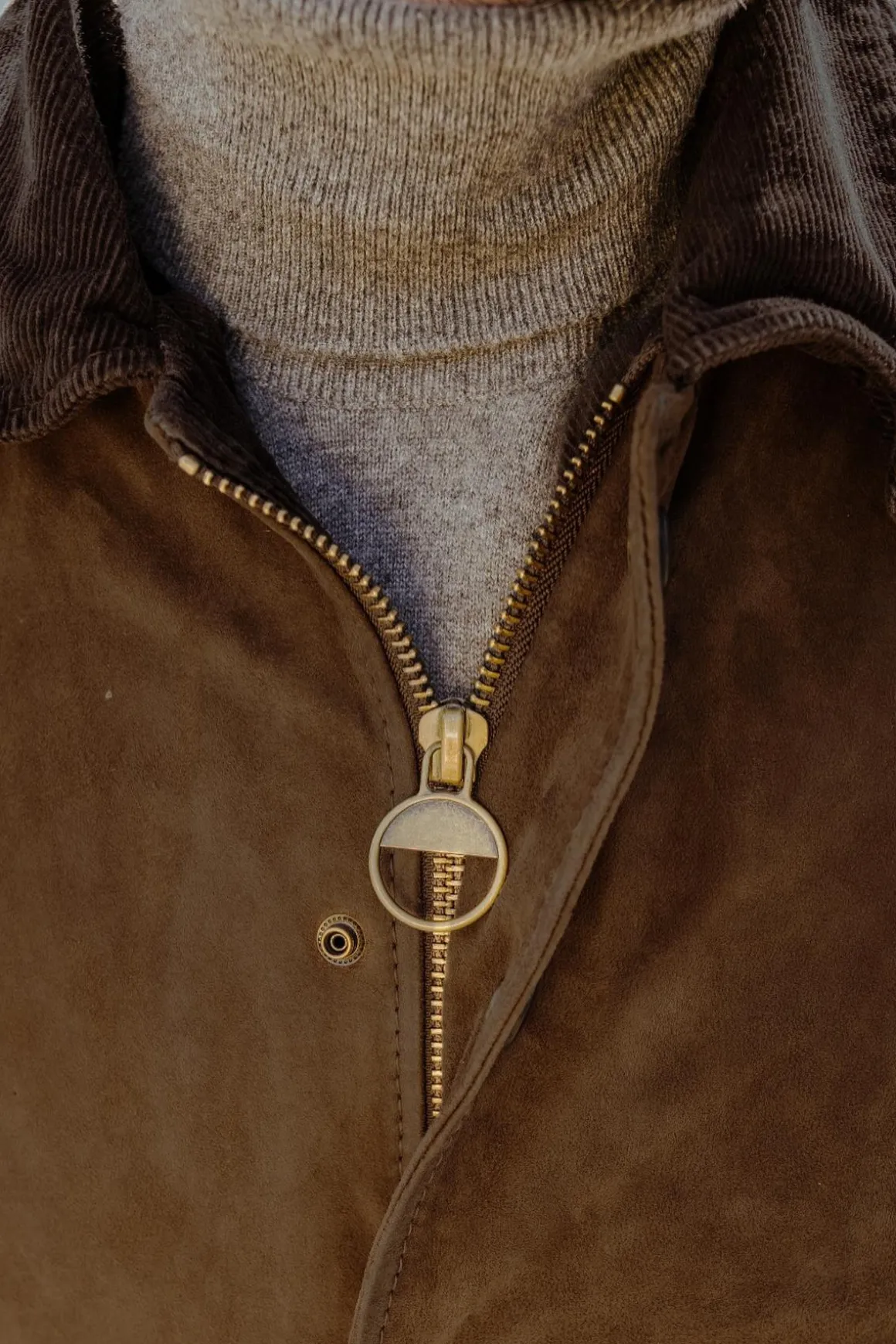 Blouson Homme The Jack Leathers Ottaviano + Tri Seasons Burned Suede Whisky