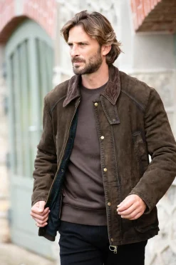 Blouson Homme The Jack Leathers Balmoral Burned Suede 2 Sottobosco