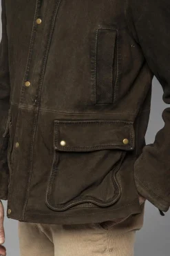 Blouson Homme The Jack Leathers Balmoral Burned Suede 2 Sottobosco
