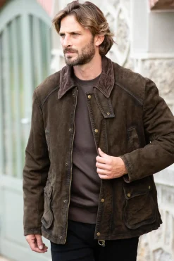 Blouson Homme The Jack Leathers Balmoral Burned Suede 2 Sottobosco