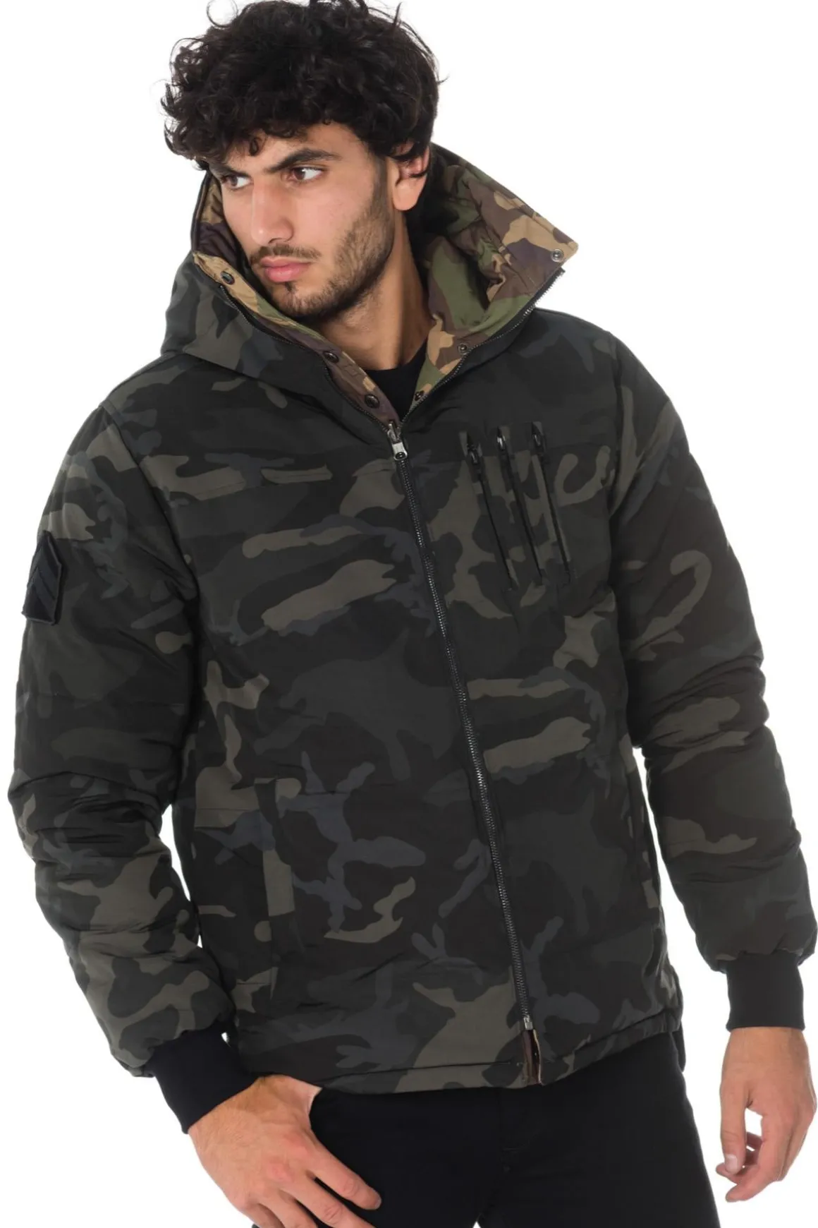 Blouson Homme The New Designers Snapped Black/Kaki