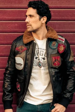 Blouson Homme Top Gun Tg-Lea-02 Jacket Men Brown