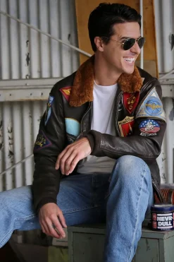Blouson Homme Top Gun Z201036T Brown Movie Heroes Top Gun