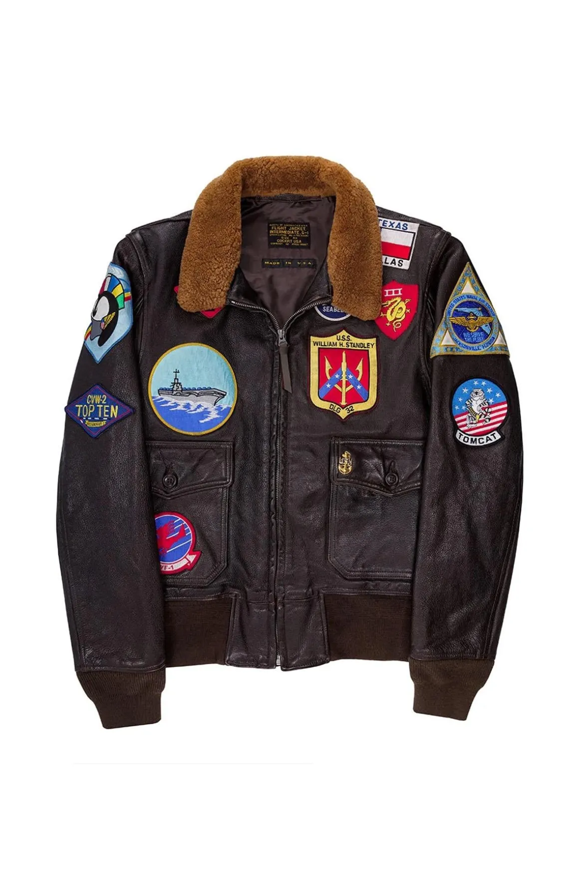 Blouson Homme Top Gun Z201036T Brown Movie Heroes Top Gun