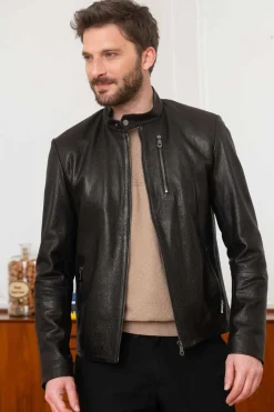 Blouson Homme Univers Du Luxe Miguel Agneau Noir Jumbo