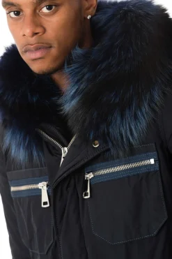 Blouson Homme Wild Arctic By Flo & Clo Robin Bob Tex + Fur Blu