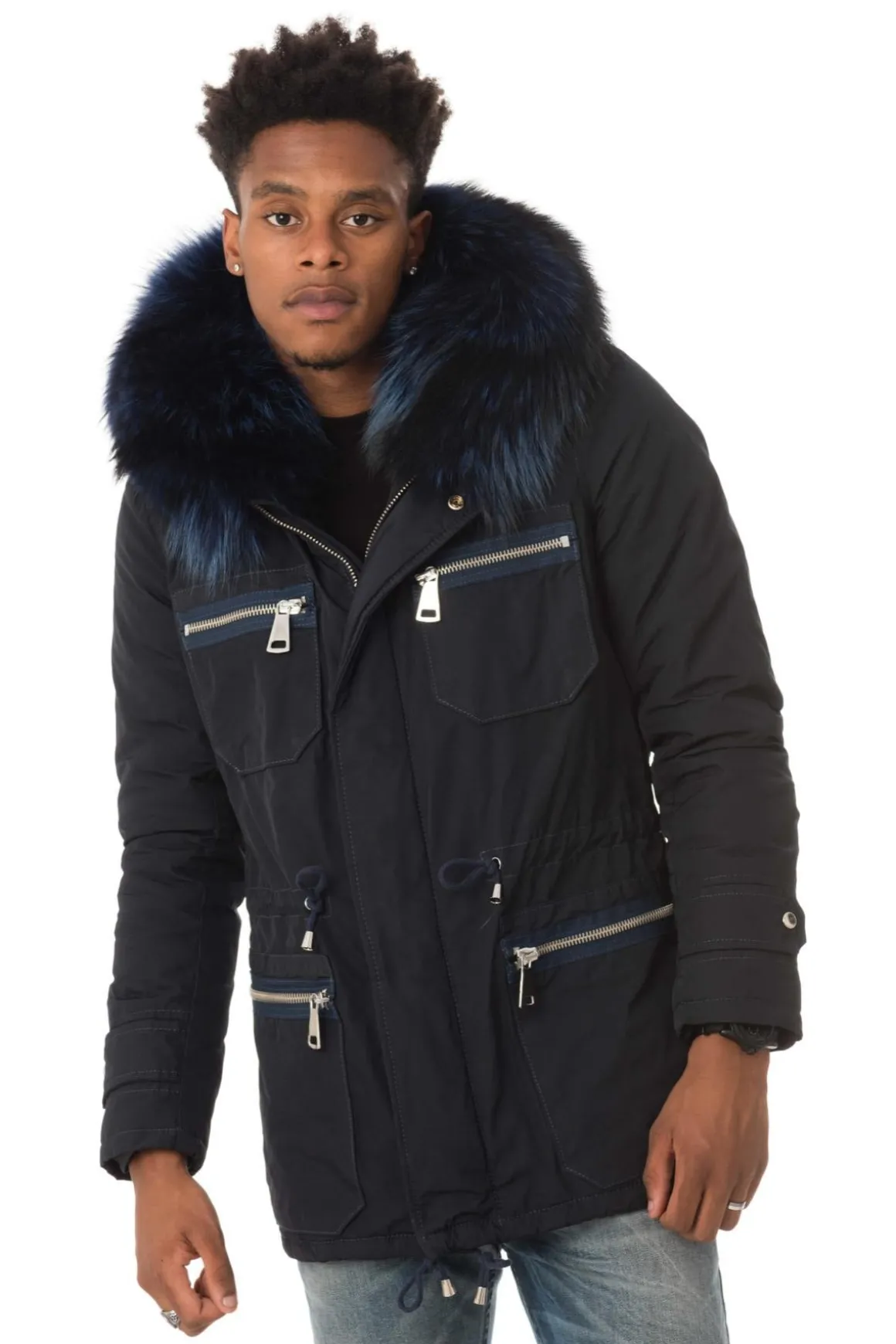 Blouson Homme Wild Arctic By Flo & Clo Robin Bob Tex + Fur Blu