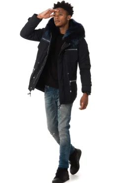 Blouson Homme Wild Arctic By Flo & Clo Robin Bob Tex + Fur Blu