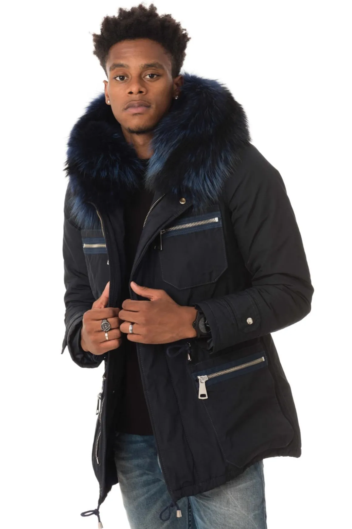 Blouson Homme Wild Arctic By Flo & Clo Robin Bob Tex + Fur Blu
