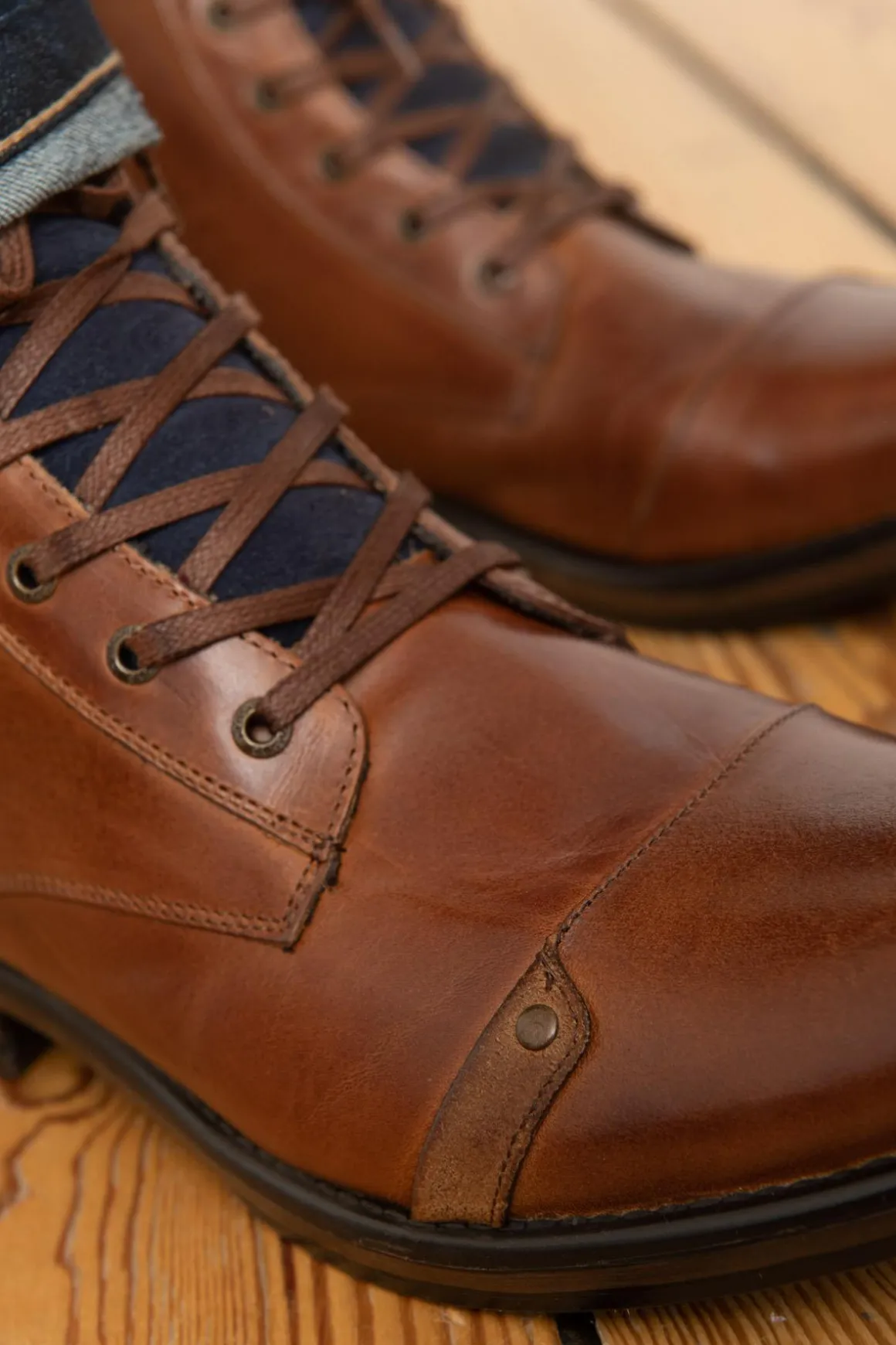 Boots / Bottes Homme Redskins Yani Cognac Marine