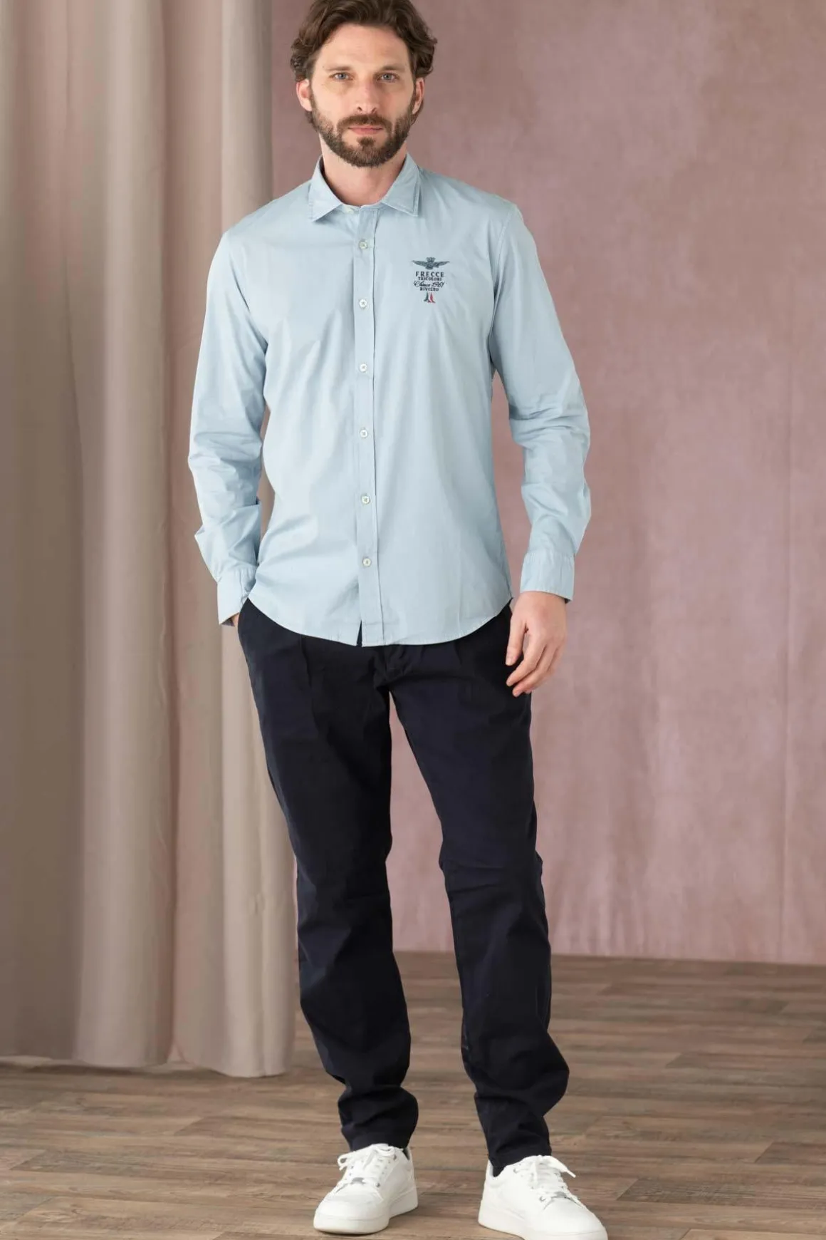Chemise Homme Aeronautica Militare Ca1248Ct3288 21286 Glacier Blue