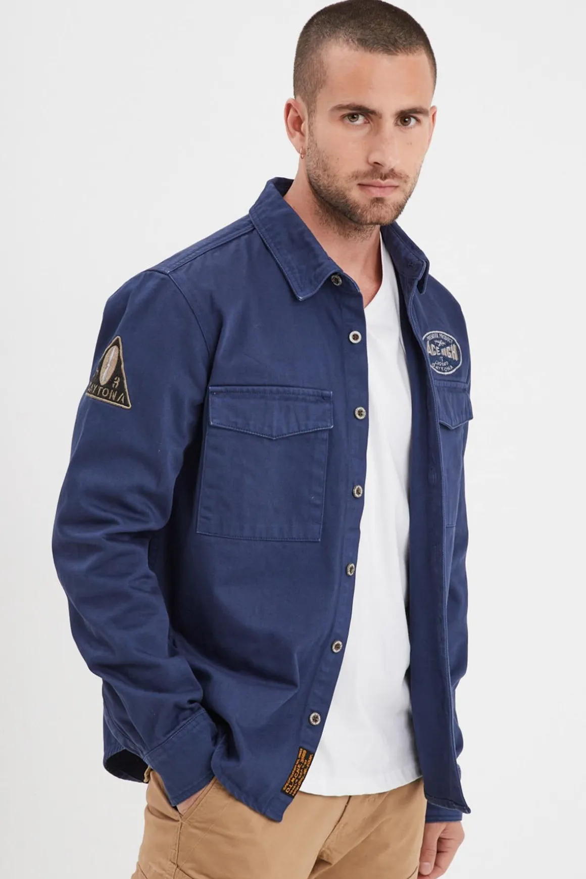 Chemise Homme Daytona Spandon Bull Denim Bleu De Chine