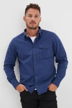 Chemise Homme Daytona Vassar Prescott Twill Bleu De Chine