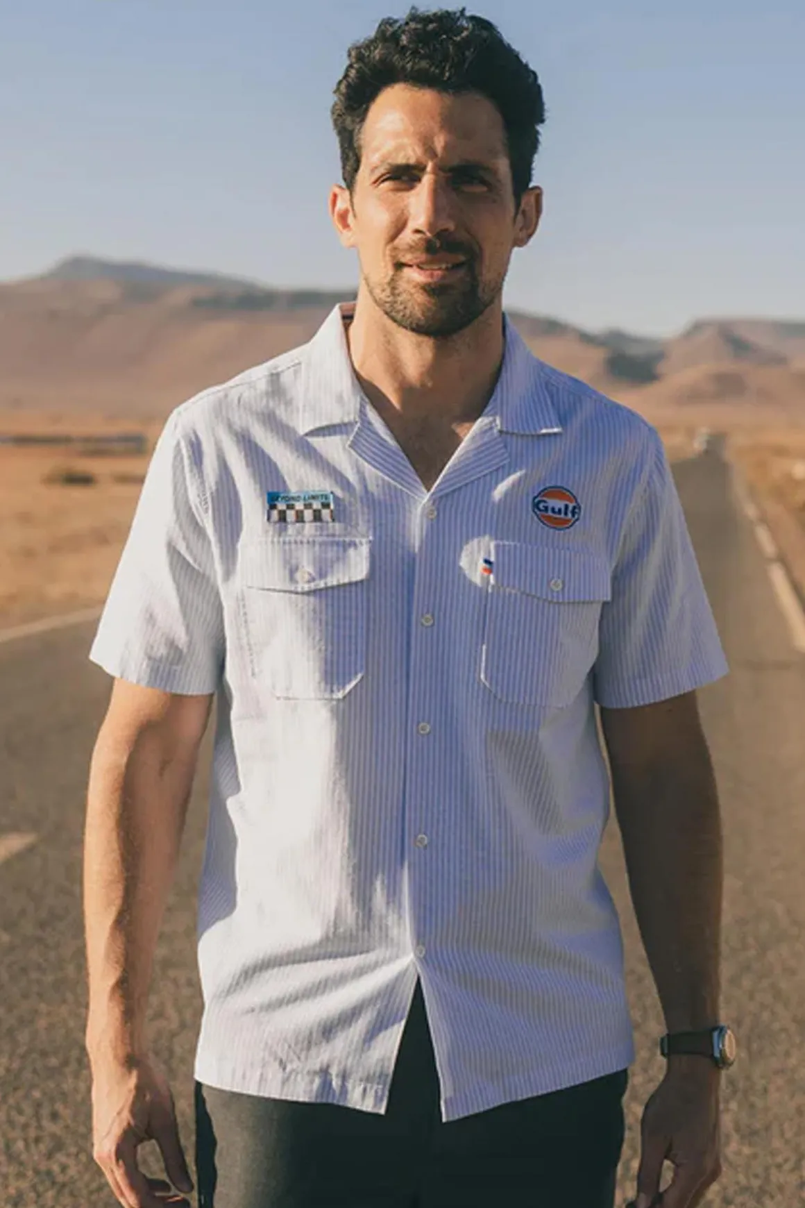 Chemise Homme Gulf Chemise Shm04-125 Bleu