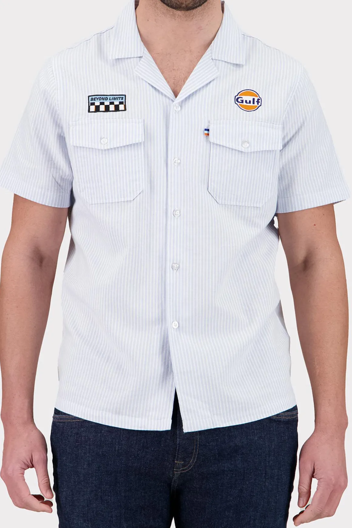 Chemise Homme Gulf Chemise Shm04-125 Bleu