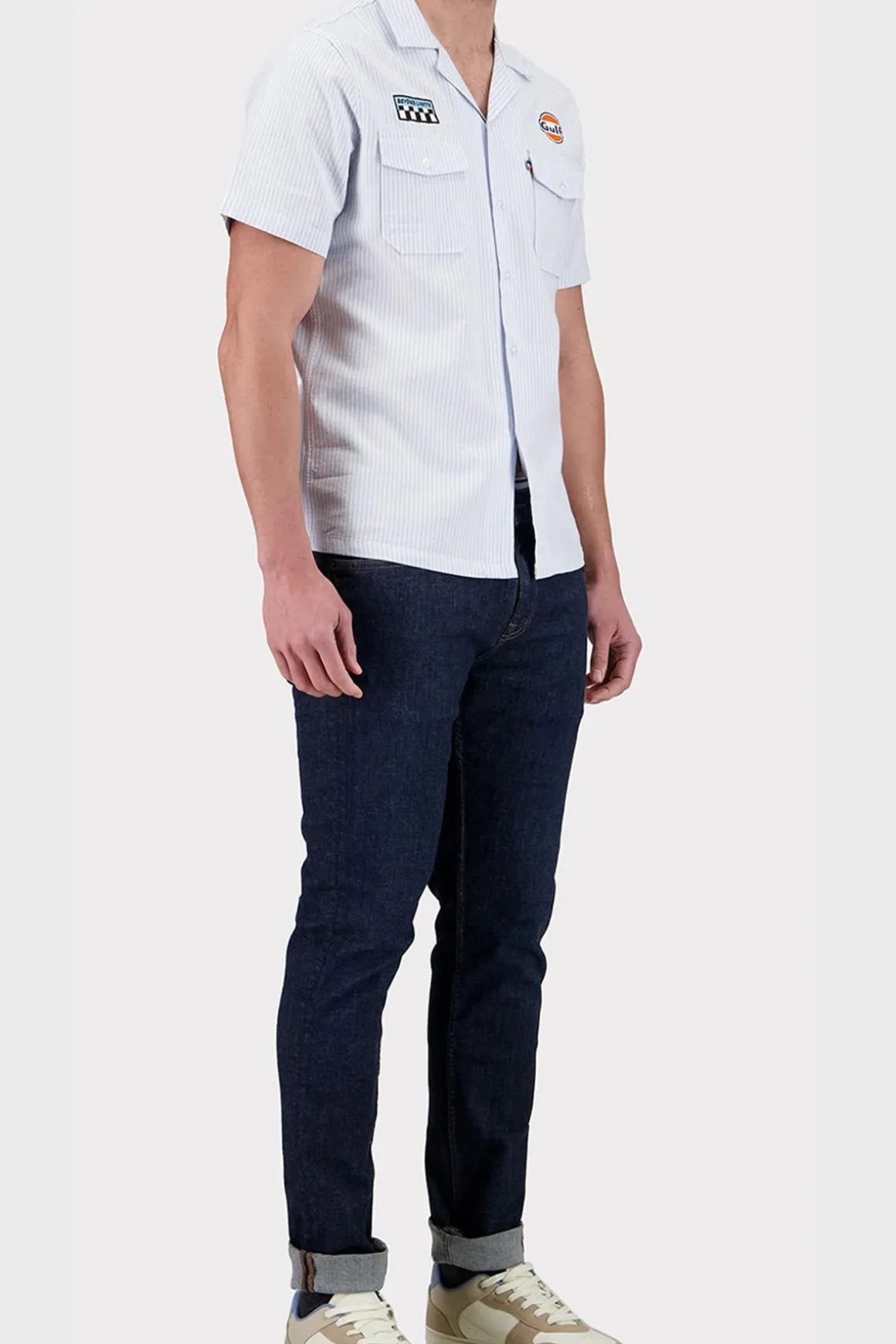 Chemise Homme Gulf Chemise Shm04-125 Bleu