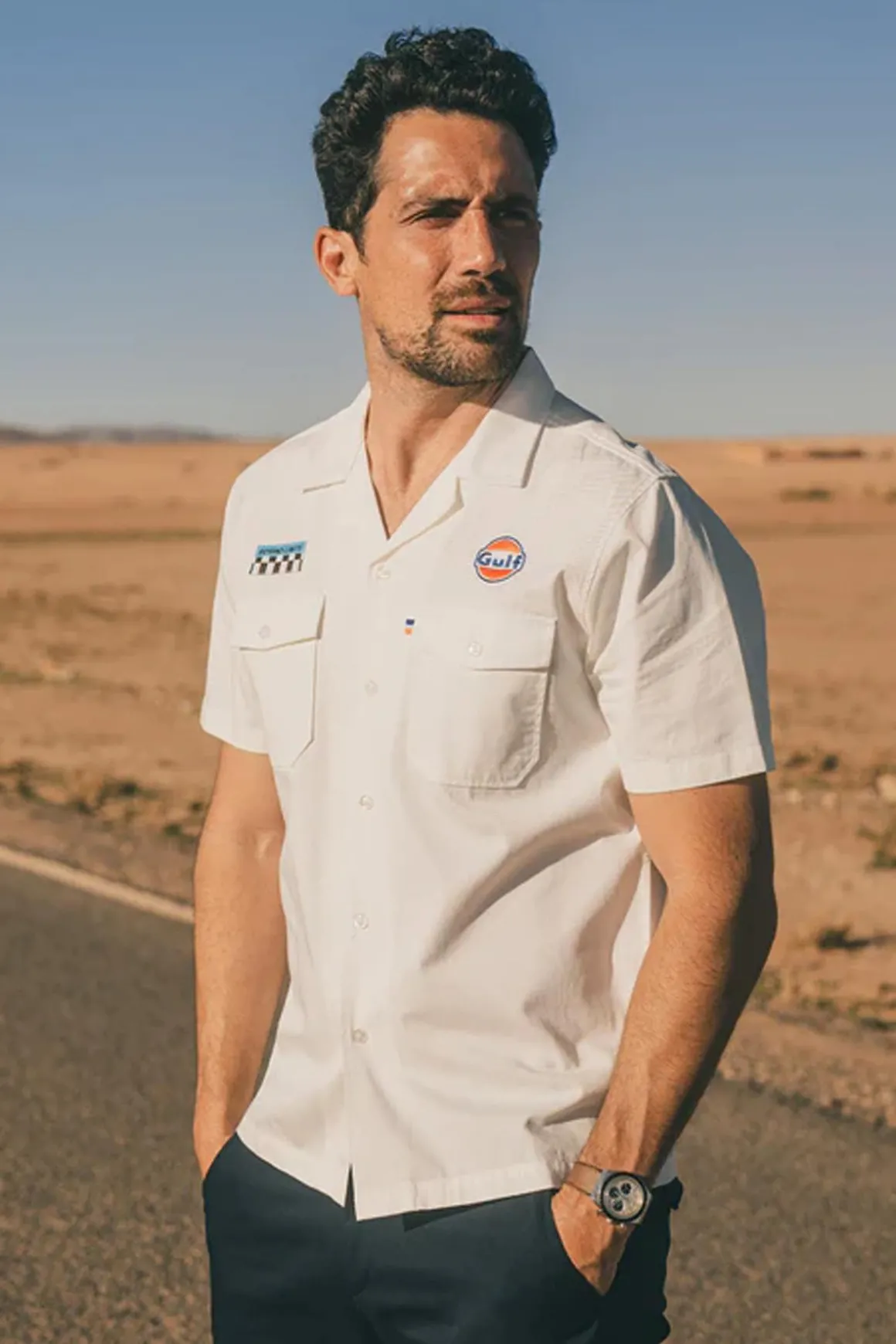 Chemise Homme Gulf Chemise Shm04-003 Ecru