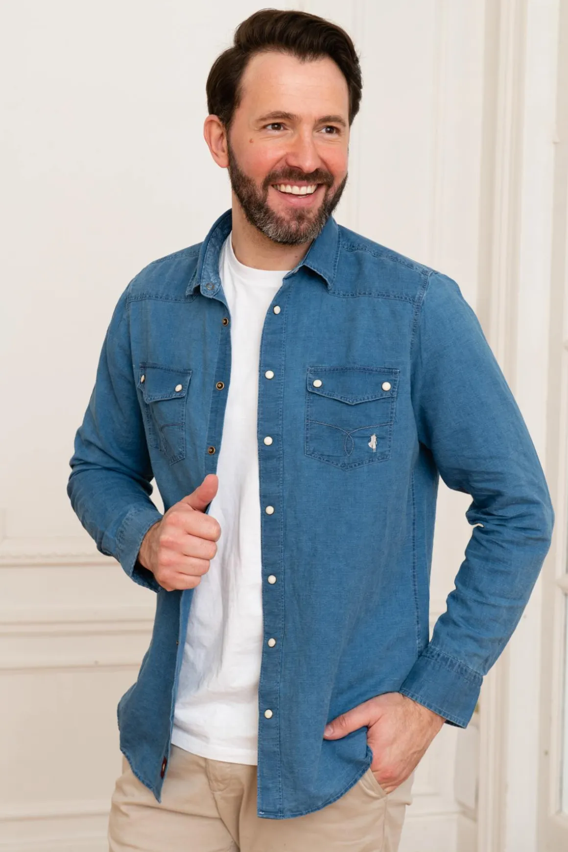 Chemise Homme Mcs Imchml_C021 752 Bleu Marine