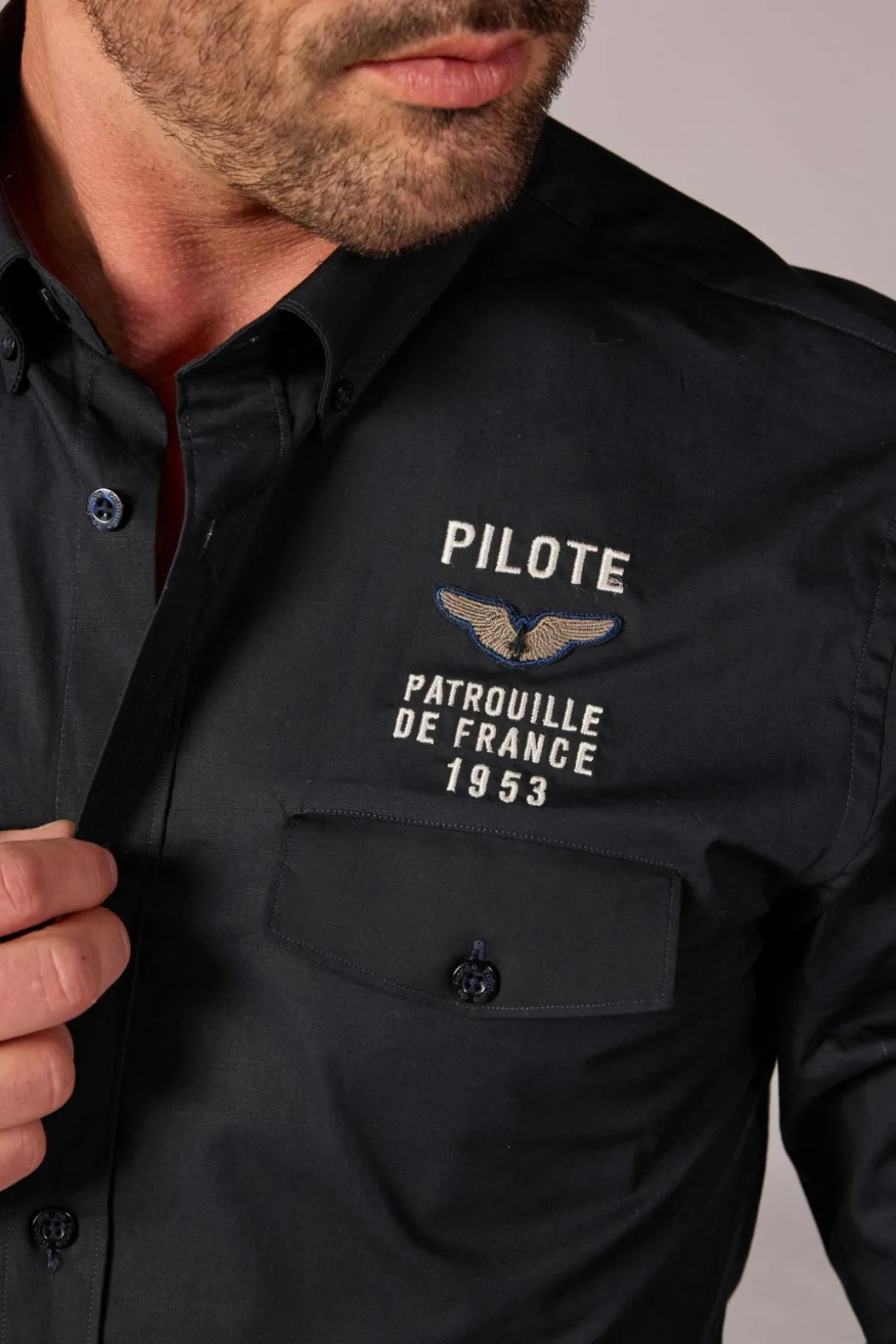 Chemise Homme Patrouille De France Vador Triomphe Navy Blue