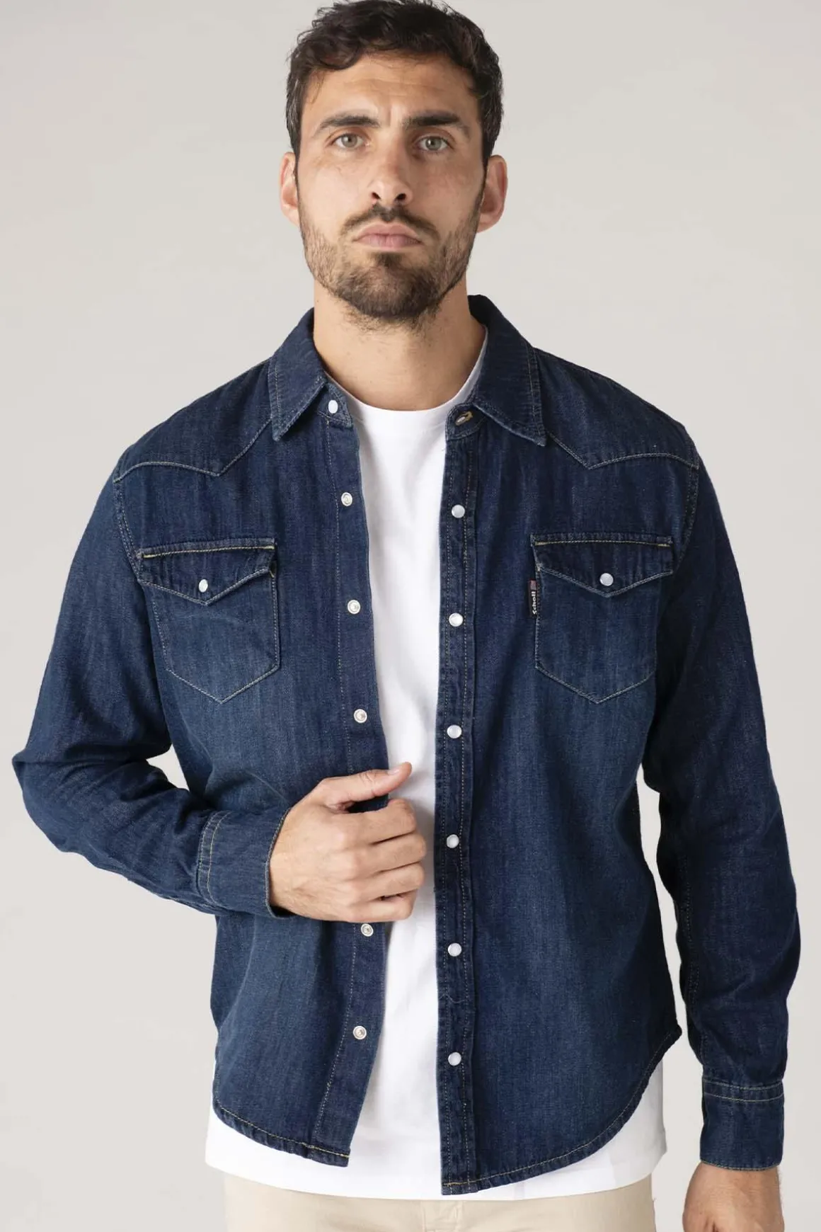 Chemise Homme Schott Shtulsa Blue