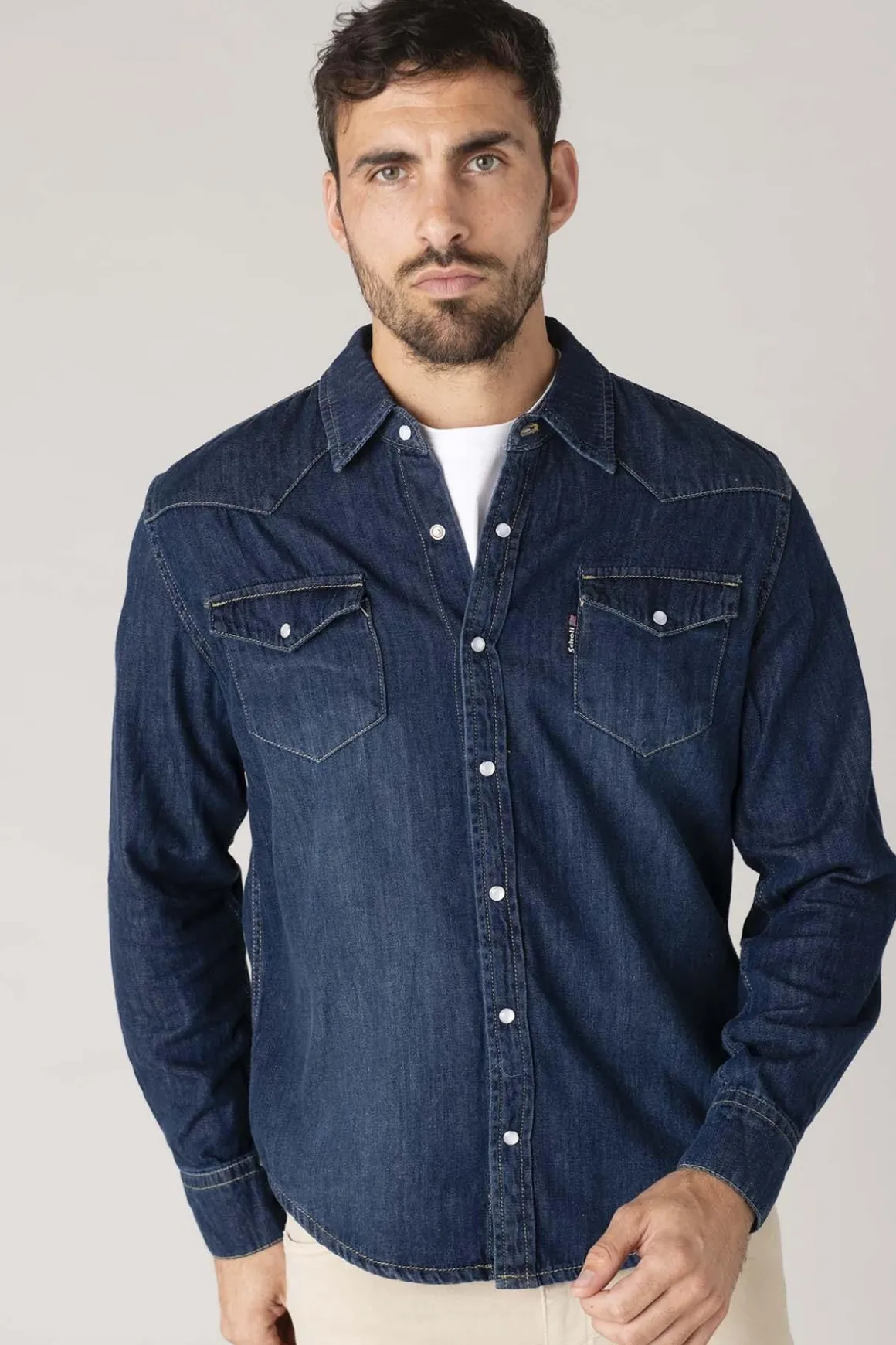 Chemise Homme Schott Shtulsa Blue