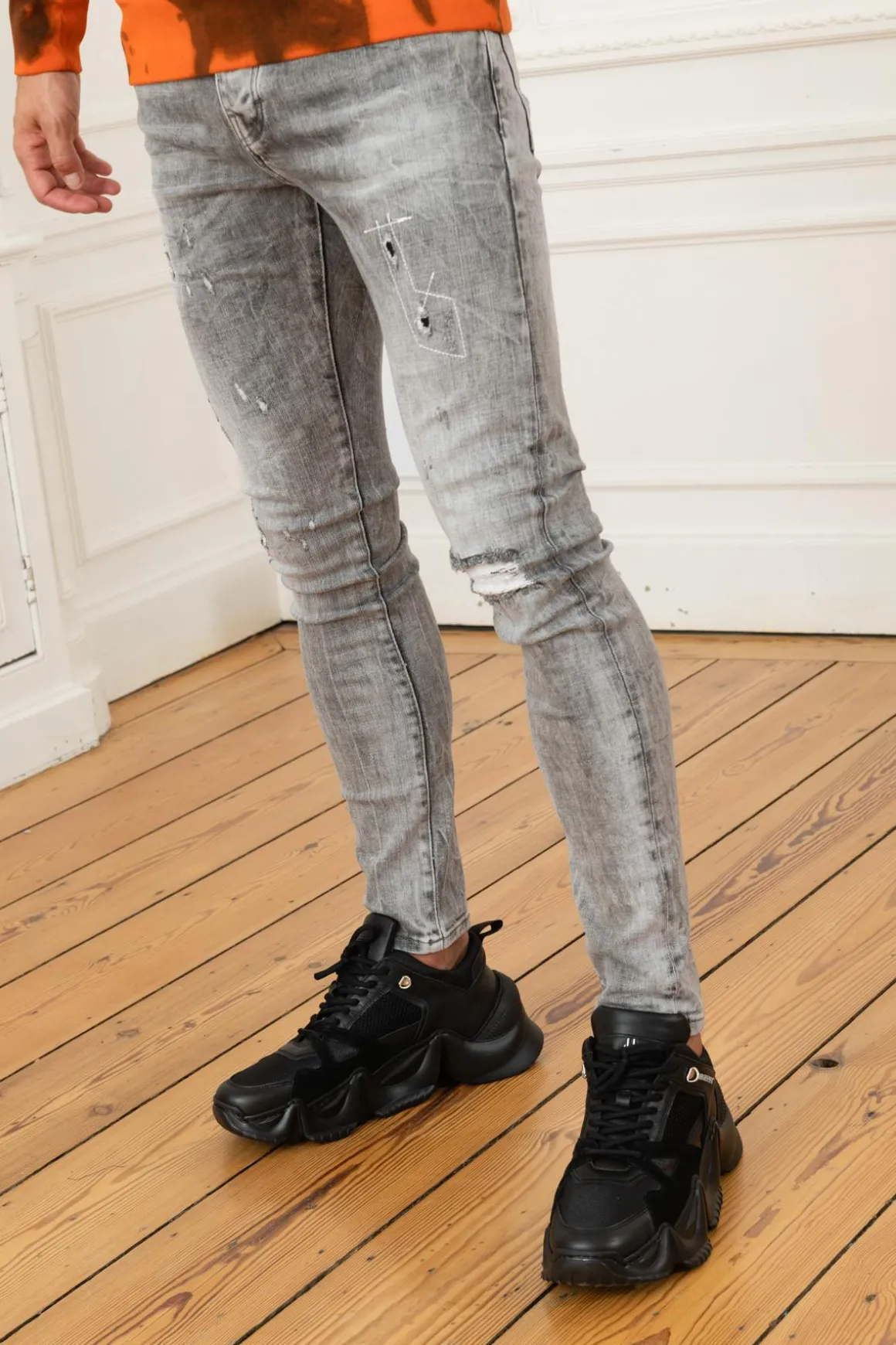 Jean Homme Horspist Flowers Grey Used