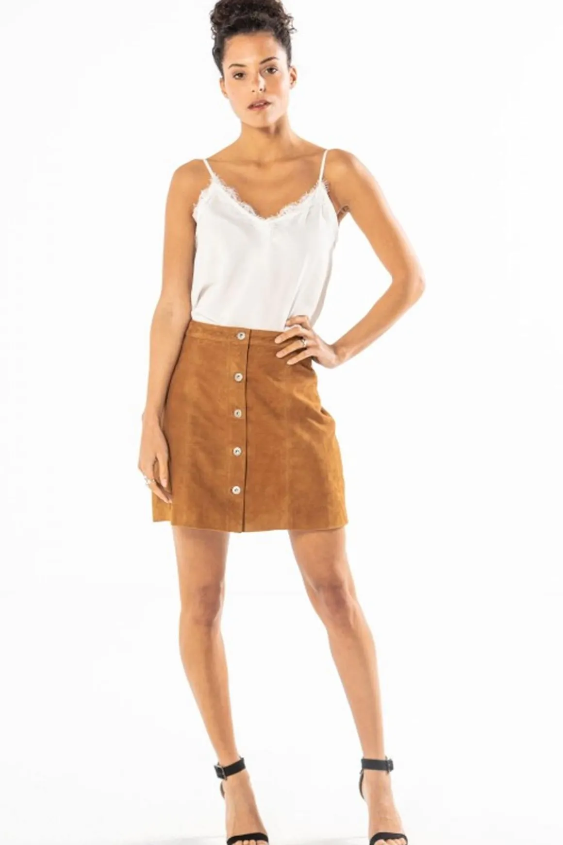 Jupe/Robe Femme Rose Garden Jubigael Goat Suede Cognac