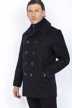 Manteau Homme Schott Caban 740C Navy