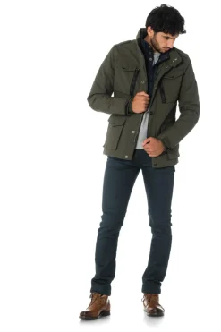 Manteau Homme Schott Field Kaki