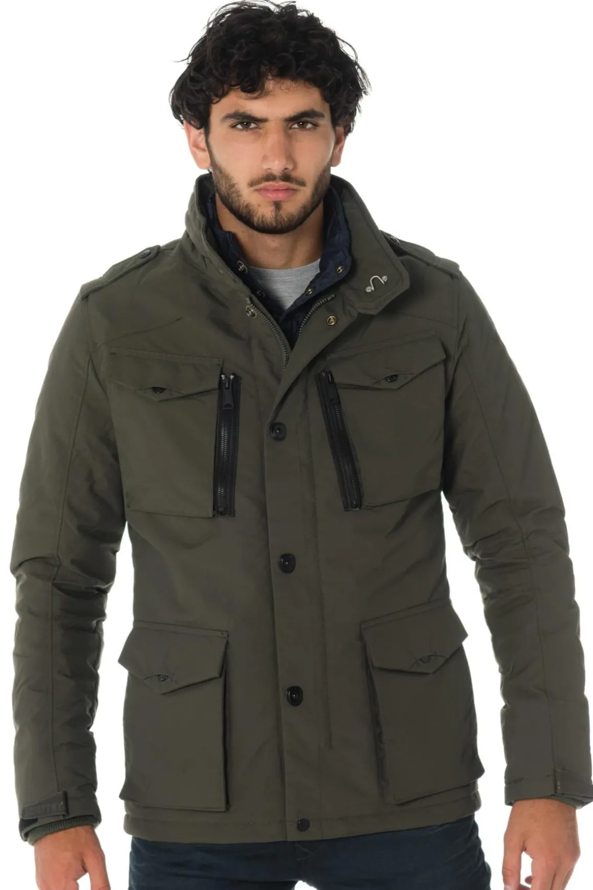 Manteau Homme Schott Field Kaki
