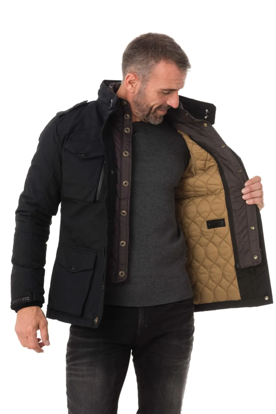 Manteau Homme Schott Field Noir