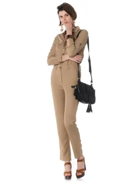 Pantalon Femme La Petite Étoile Sabrin Beige Safari