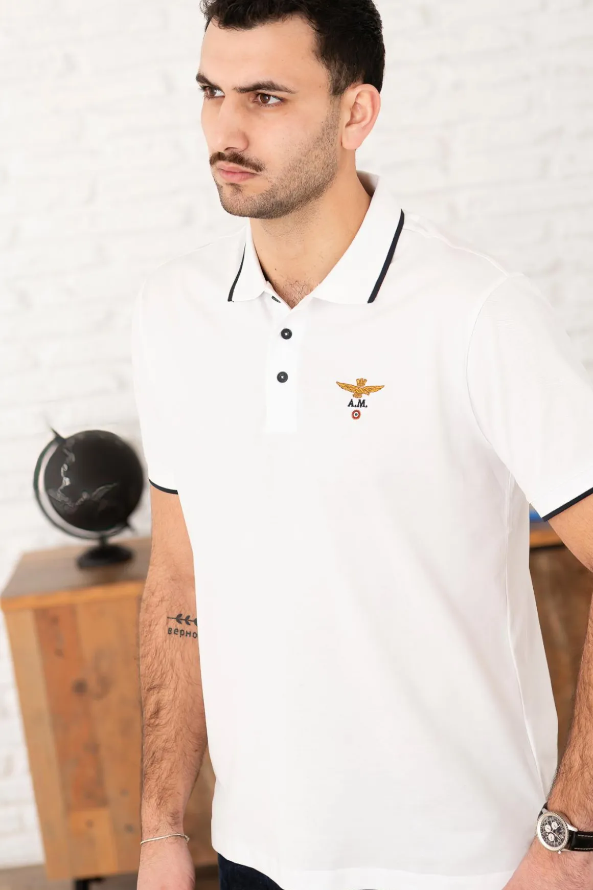 Polo Homme Aeronautica Militare Po1308P82 73062 Off White