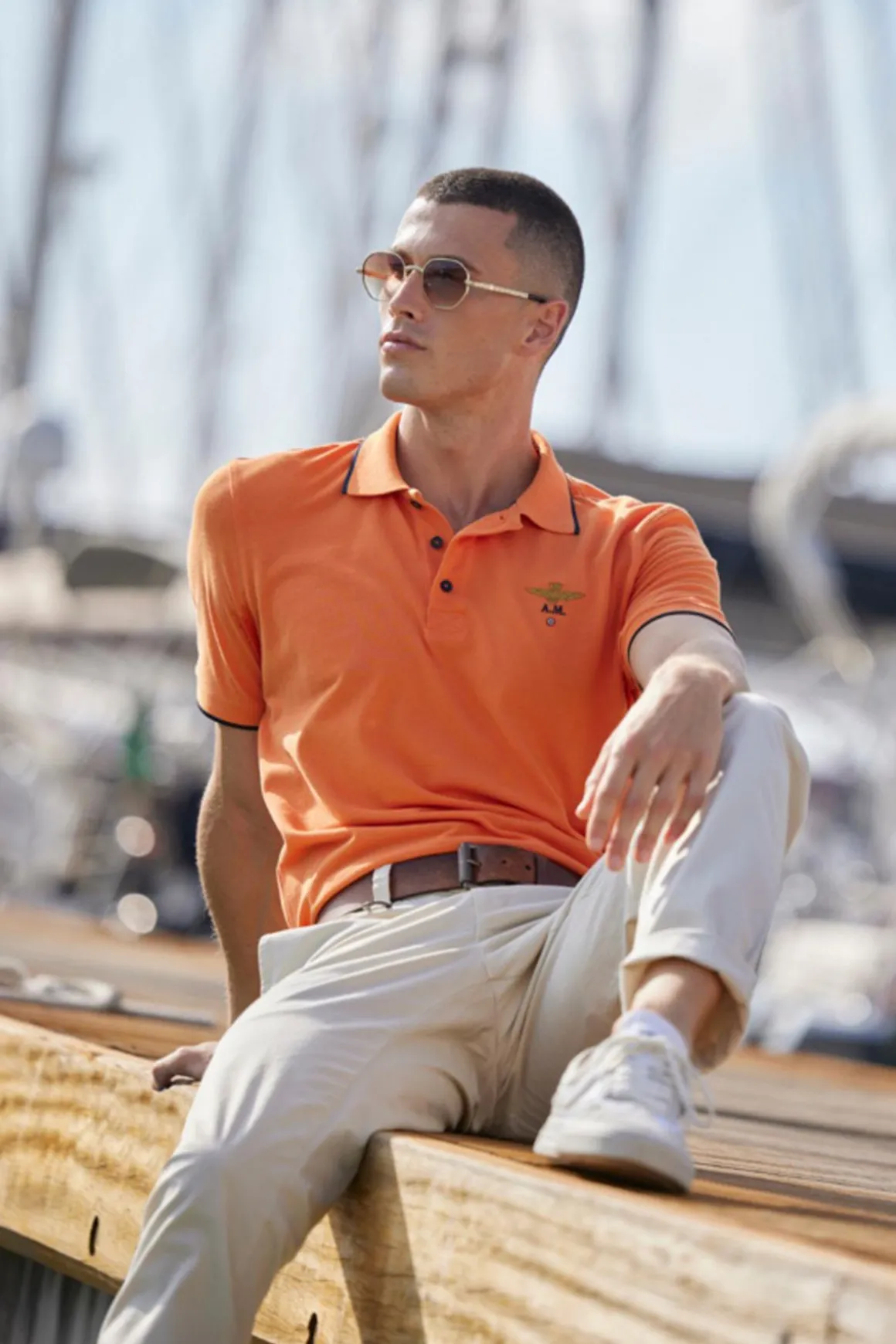 Polo Homme Aeronautica Militare Po1308P82 57543 Carrot Orange