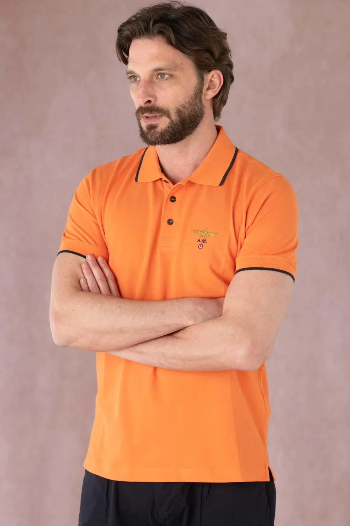 Polo Homme Aeronautica Militare Po1308P82 57543 Carrot Orange